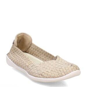 Bernie Mev Catwalk Light Gold Woven Slip On Ballet Flats Size 7.5 38 Shoes New